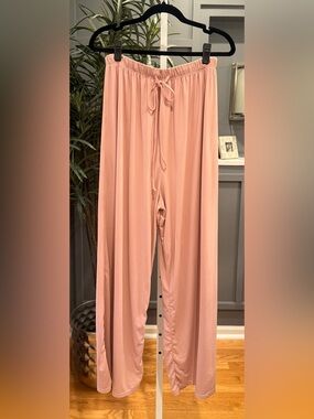 BUMPSUIT Cloud Lounge Pant Dusty Rose Wide Leg Drawstring Size S